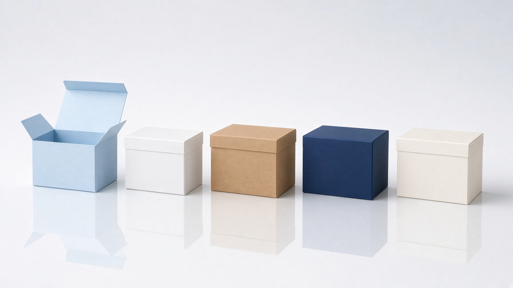 A few plain boxes on a pale background