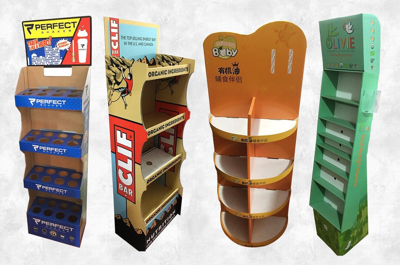 Cardboard floor display stands