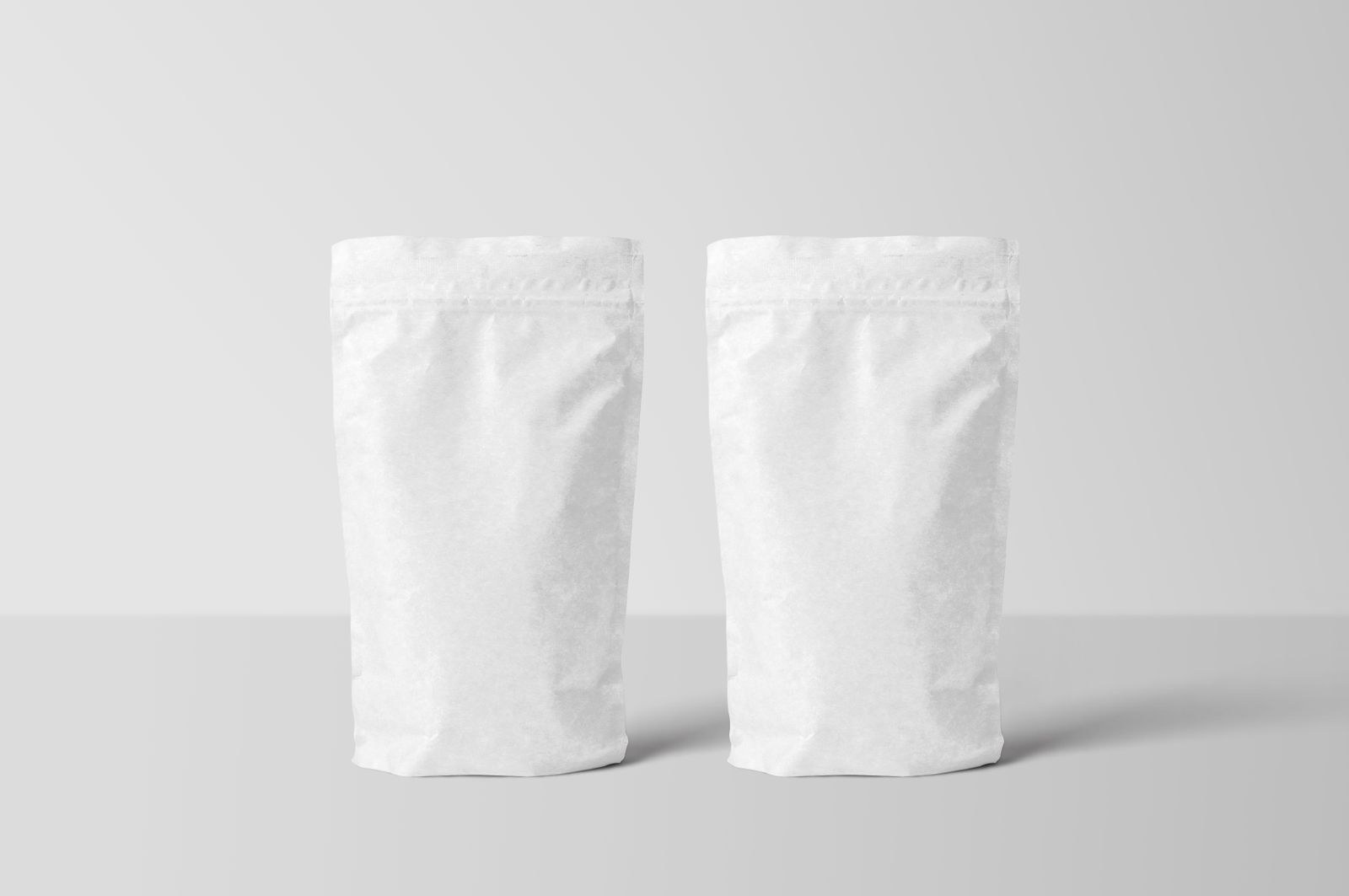 White stand-up pouches